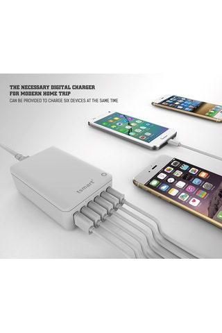 Tsmart 6 Usb Çıkışlı 7A Ev Şarj Cihazı