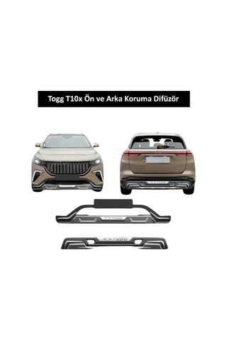 Togg T10x Uyumlu Oem İthal Ön Ve Arka Koruma Difüzör Seti
