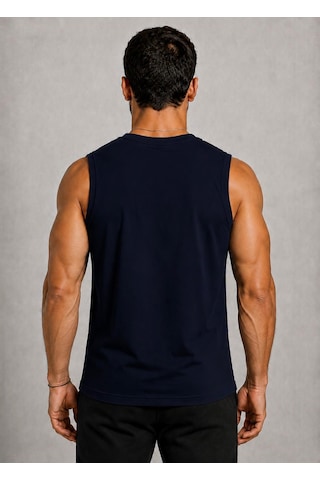 Axxel Erkek Lacivert Bisiklet Yaka Kolsuz T-shirt-d690
