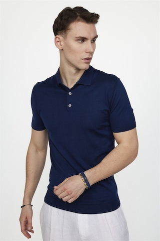 Tudors Erkek Slim Fit Dar Kesim Pamuklu Örme Triko Lacivertvert Polo Yaka Tişört-27349-Lacivertvert Lacivert