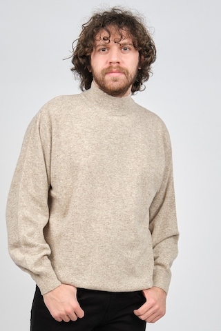 Ida Erkek Lambswool Yarım Balıkçı Kazak 0593161 Bej Bej