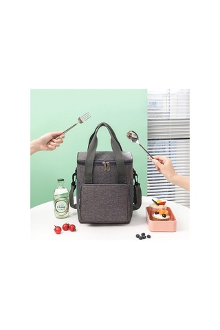 Piknik Sepeti Öğle Yemeği Kutusu Çanta, Kare Yalıtılmış Çanta, Kalın Bento Çanta, Açık Piknik Çantası Piknik Sırt Çantası Seti B Altın