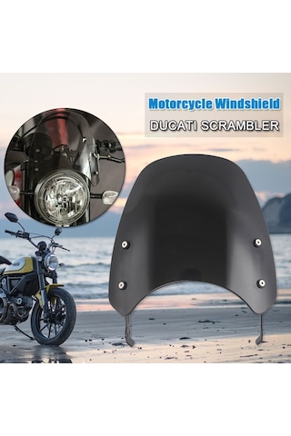 Xrl-df-7654 Ducatı İçin Motosiklet Far Retro Ön Cam Siyah