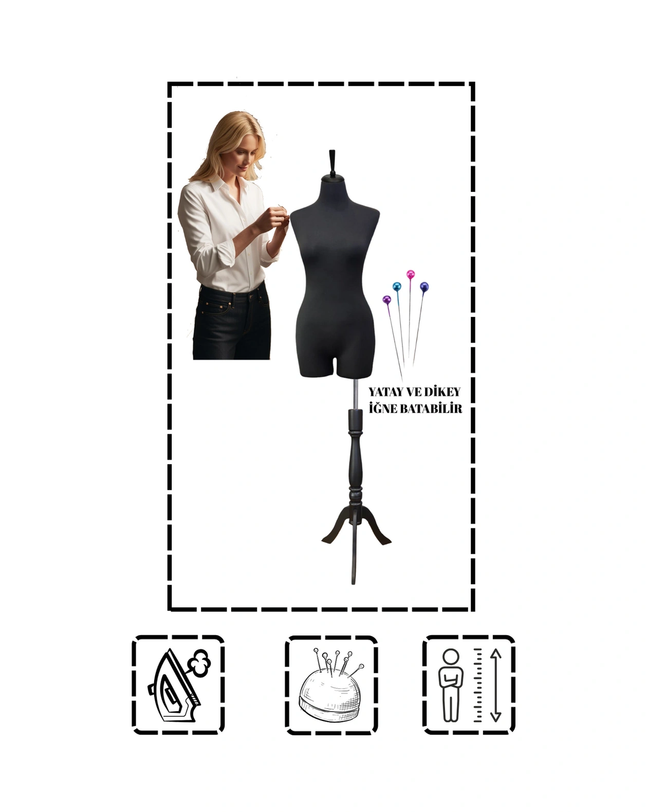 Pantolon Giyebilen 36 Beden Süngerli Terzi Mankeni Prova Mankeni Vitrin Mankeni Pa-01 9512