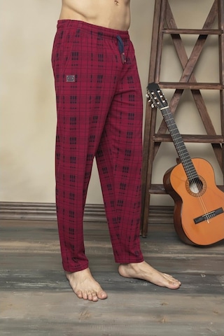 Kly 152 Tek Alt Likralı Ekoseli Çok Rahat Pijama Alt