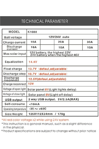 Neevoyu 30a 12v/24v Otomatik Tanıyan Güneş Şarj Kontrolcüsü - Lcd Ekranlı, Usb Çıkışı, Çoklu Koruma, Akıllı Pwm Şarj Yönetimi