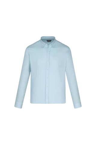Hatemoğlu Mavi Comfort Fit 100% Pamuk Düğmeli Yaka Uzun Kollu Casual Gömlek 4112010