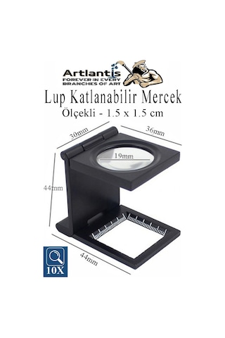 Lup Büyüteç Mercek 1.5x1.5 Cm 1 Adet 10x Büyütmeli Plastik Katlamalı Lup Optik Mercek Tekstil Kumaş İplik Katlanabilir