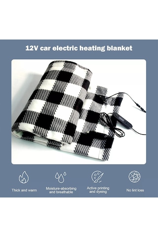 Ximistore9 12v Elektrikli Araba Battaniyesi - Isı Regülatörlü Ve Zamanlayıcı Fleece, Soğuk Hava Seyahat Ve Kamp İçin, 450g, 100x60cm Kırmızı