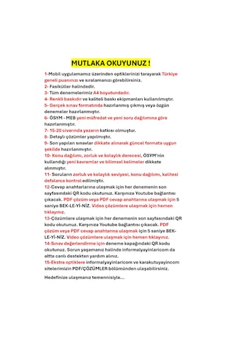 2026 Ayt Sayısal Ösym Çıkmış Soru Tıpkı Basım 9lu Deneme Paketi