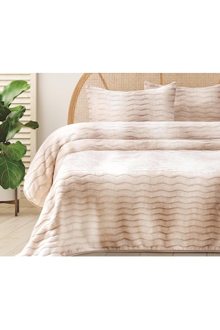Merinos Dream Home 3 Parça Battaniye Seti Krem Krem