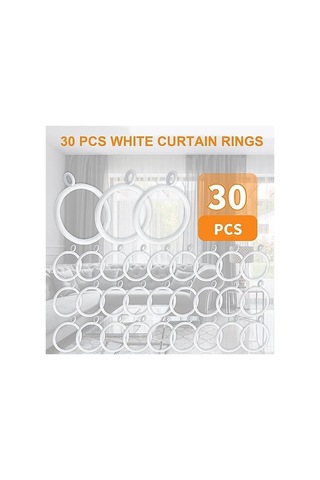 Xindoker 30 Adet Beyaz Metal Perde Çemberi - 3.8 Cm İç Çapı, Çelik Yapı, Farklı Ağırlıktaki Perdeler İçin Dayanıklı