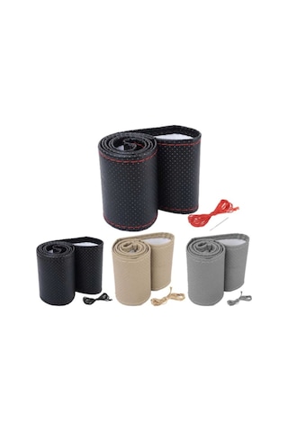 Deri Dikişli Yumuşak Noktalı Kokusuz Dikmeli Direksiyon Kılıfı