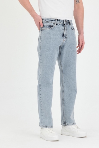 Polo State Erkek Baggy Fit Kot Pantolon Kar Yıkama Açık Gri Melanj