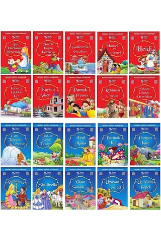 1.ve 2. Sınıflar Için Resimli Dünya Klasikleri 1-3 20 Kitap + Kitap Okuma Not Defteri