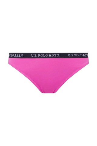 U.S. Polo Assn. Kadın Pembe Kalın Kenarlı Lastikli Bikini Alt Pembe