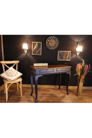 Wooding 100 Cm Çekmeceli Masif Lacivert Ceviz Dresuar (548588022) Ceviz