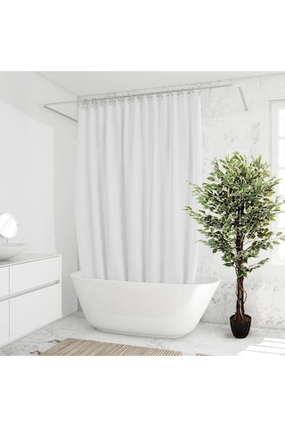 Yapay Ağaç Benjamin Yeşilbeyaz 2 Gövdeli Çalılı 165*80cm Siyah Plastik Saksılı