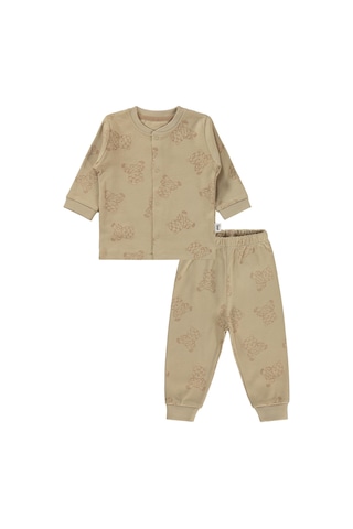 Civil Baby Ayıcık Baskılı 6-18 Ay Pijama Takımı - Kahve