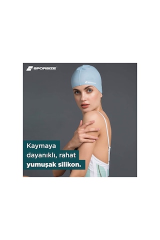 Silicone Swimming Cap - Deniz Ve Havuz Silikon Yüzücü Bonesi Yeşil