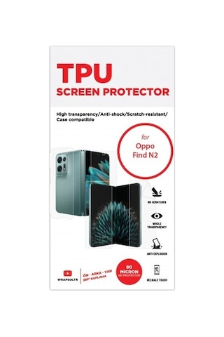 Oppo Find N2 Full Body Ön, Arka Ve Yan Koruyucu 360 Derece Tam Kaplama Tpu Film
