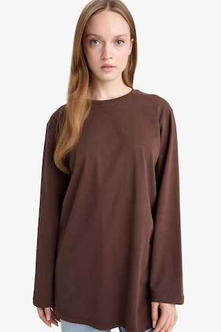 Defacto Regular Fit Bisiklet Yaka Uzun Kollu Tişört Tunik D4897ax25aubn341 Kahve