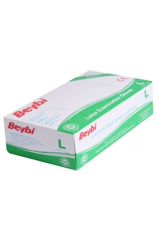 Beybi Lateks Muayene Eldiveni Pudralı Large 100'lü 20 Paket