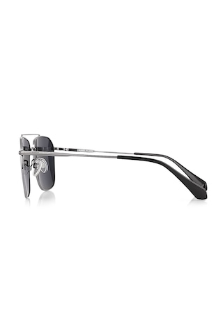 Daniel Klein Dk3284-1 Dikdörtgen Slim Line Siyah Polarize Camlı Erkek Güneş Gözlüğü 53-20-145 Metalik Gri