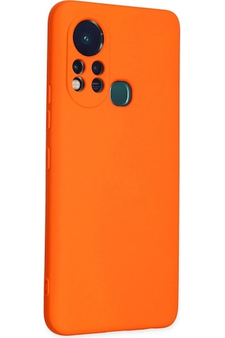 Gld-spt- Newface İnfinix Hot 11s Kılıf Nano İçi Kadife Silikon - Turuncu