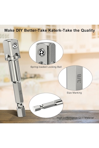 Vkemall 10 Parça Çelik Mızrak Uçlu Bağlantı Seti - 1/2" Boru Adaptörü, Dönüştürücü Ve 10 Delikli Saklama Şeridi İle - Endüstriyel Ve Ev Bakımı İçin