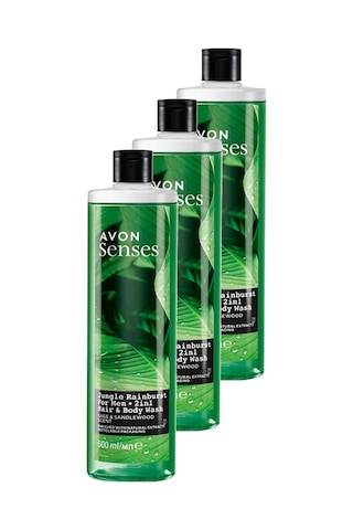 Avon Senses Adaçayı Ve Sandal Ağacı Kokulu Erkek Saç Ve Vücut Şampuanı 3 x 500 ML