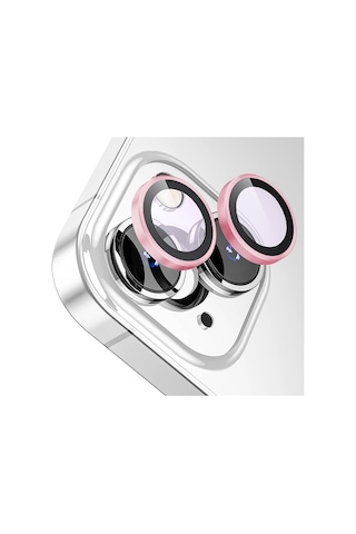 Buff Apple Uyumlu iPhone 15 / 15 Plus Kamera Metal Lens Koruyucu Rose Gold