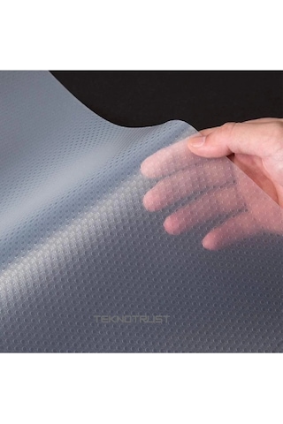 Mutfak Kaydırmaz Şeffaf Raflık Kaymaz Dolap Içi Çekmece Örtüsü Pvc 45x300 Cm Koruyucu Eva Kalın