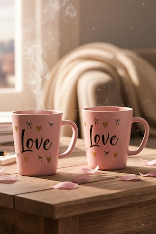 Rakle Love 2'li Kupa Seti Pembe 380 Cc Çok Renkli