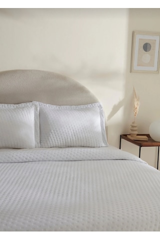 Karaca Home Breeze Soft Çift Kişilik Yatak Örtüsü Takımı Ekru Be Beyaz