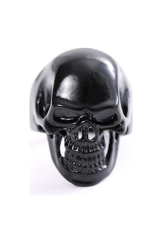 Chavin Siyah Büyük Skull Kurufafa Erkek Yüzük Df94 Siyah
