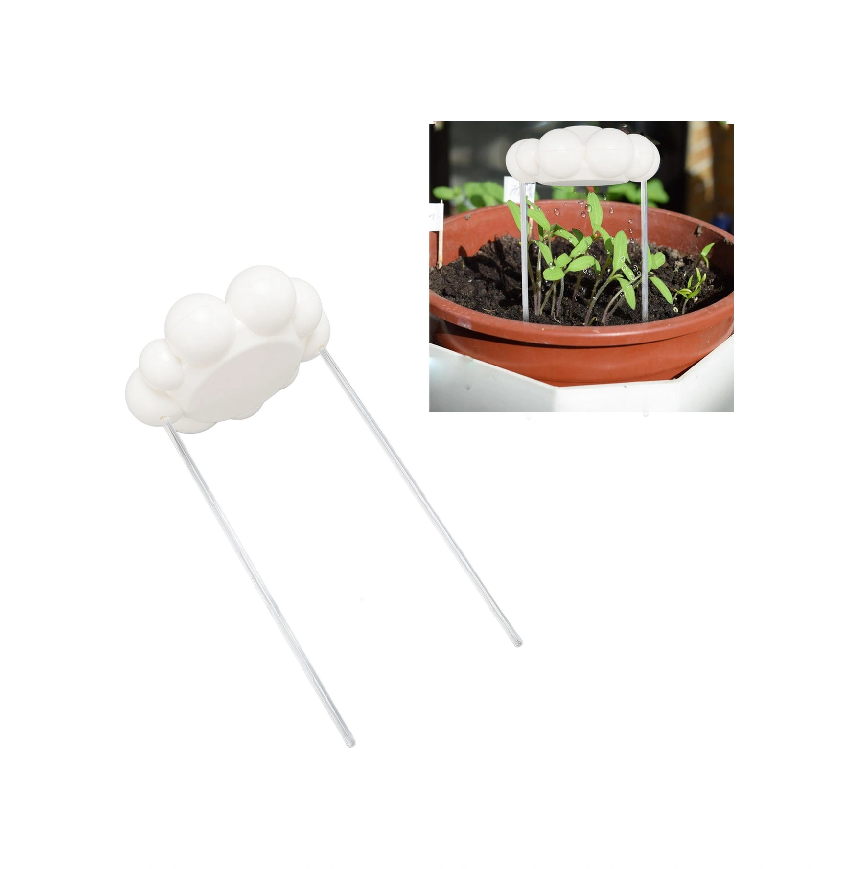Vkemall Beyaz Bulut Şekilli Bitki Sulama Aleti - Kolay Kullanım, Dekoratif Tasarım, Ev Ve Bahçe Bitkileri İçin
