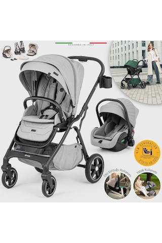 Elele Hera Travel Sistem Bebek Arabası Silver Gri