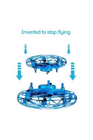 Mini Uçan Soğuk Işık İndüksiyon Askı Drone El İle Hareket Kontrolü Dört Kanatlı Uçan Oyuncak Hediye Mavi
