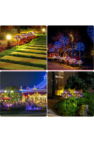 Yifomall Güneş Enerjili Bahçe Aydınlatması: 6 Kelebek 3 Yabanotu, Led Fener, Su Geçirmez, 8-11 Saat Işık Süresi, Bahçe Ve Çimenlik Dekorasyonu