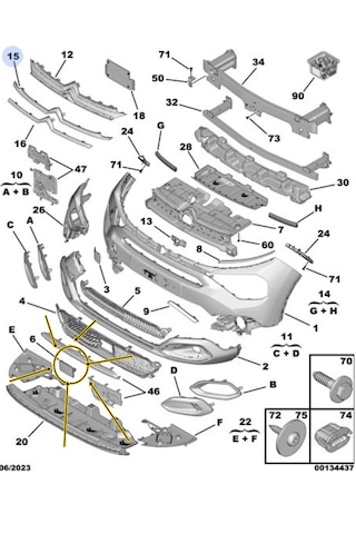 98347326xt Ön Tampon Radar Kapak Cıtroen C4x - C4 C41