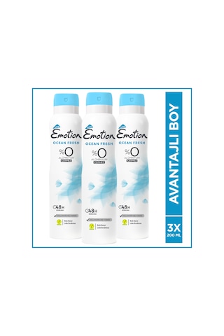 Emotion Ocean Fresh Kadın Sprey Deodorant 3 x 200 ML