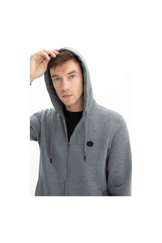 AR-MA Arma Erkek Regular Fit 3 İplik Şardonlu Tam Fermuar Kapüşonlu Cepli Sweatshirt 001