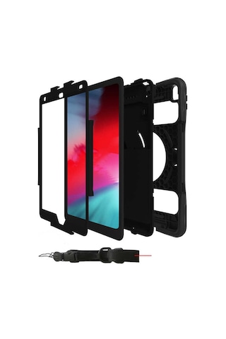 Apple Uyumlu iPad 10.2 2021 9.nesil Kılıf Kalem Bölmeli Defender Tablet Zırh Silikon Kapaklı Kılıf