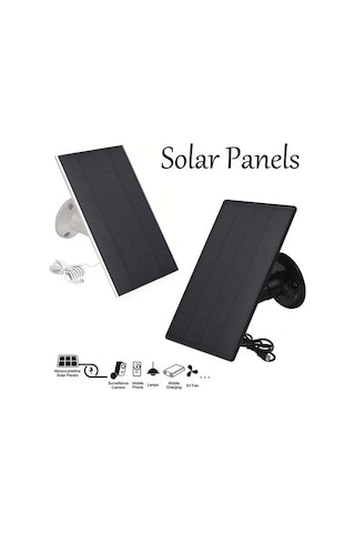 Besthome1 Dream011 Siyah 3w Mini Usb-c Güneş Paneli, 360 Ayarlanabilir Montaj Aleti, Güvenlik Kamerası Ve Kapı Zili Destekli