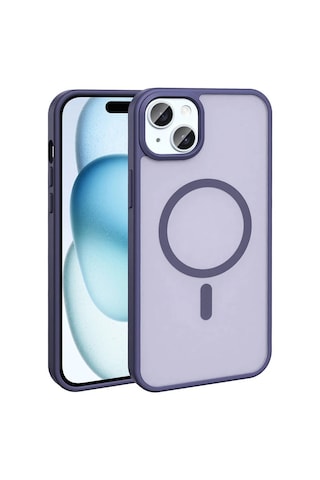 Apple Uyumlu İphone 15 Kılıf M-safe Şarj Özellikli Mat Arka Yüzey Zore Sio Kapak Mor Apple Uyumlu İphone 15 Kılıf M-safe Şarj Özellikli Mat Arka Yüzey Zore Sio Kapak Mor