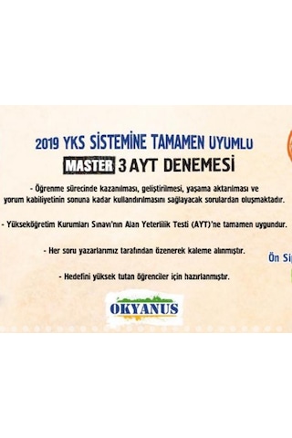 Okyanus Yayıncılık - Master 3 Ayt Denemesi