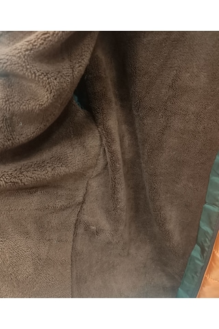 İrem Erkek Çocuk Kolu Şerit Desenli Kapüşonu Sabit İçi Peluş Astarlı Fermuar Cepli Açık Kiremit Renk Mont