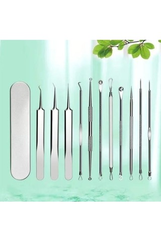 Zhltools 11 Parça Siyah Nokta Sivilce Temizleyici Cilt Bakım Komedon Seti Kutulu
