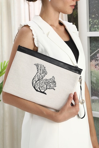 Ju Yaratıcı Tasarım Nakışlı İşlemeli Portföy Ve Clutch Çanta Geyi